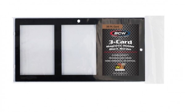 BCW Magnetic Card 3-Card Holder Black Border 35pt