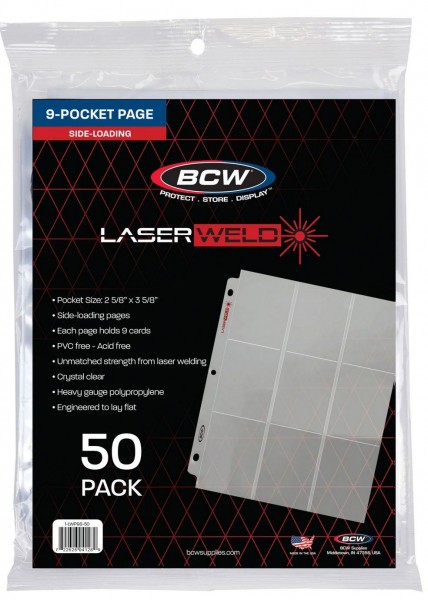 BCW Hüllen für 9 Karten (50ct) Side Load Laserweld