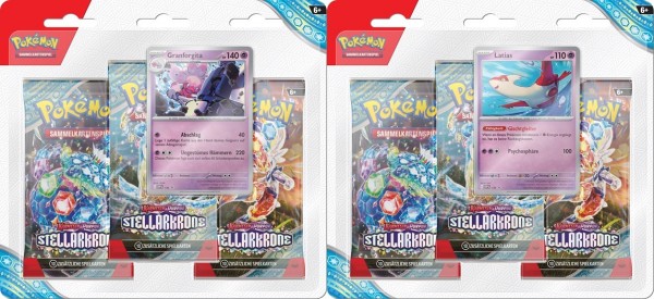 Pokémon Cards KAPU07 Stellarkrone 3Pack Blister DE