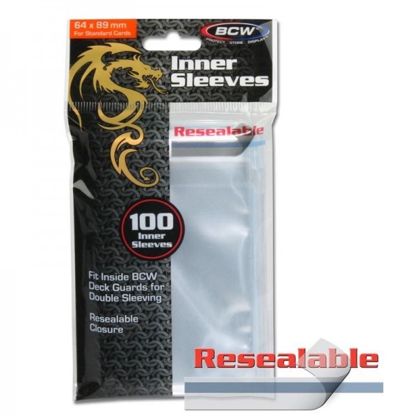 BCW Resealable Inner Sleeves (100 ct) Box (10 ct)