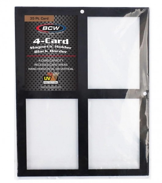 BCW Magnetic Card 4-Card Holder Black Border 35pt