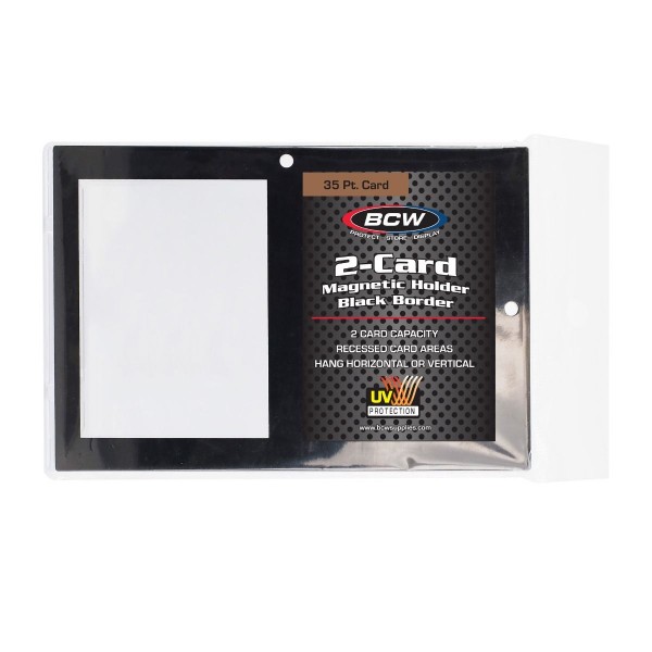 BCW Magnetic Card 2-Card Holder Black Border 35pt