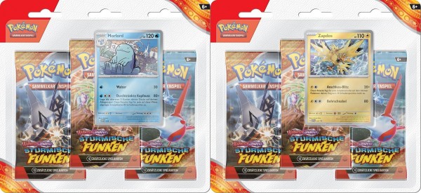 Pokémon Cards KAPU08 Stürmische Funken 3-P.Bli. DE